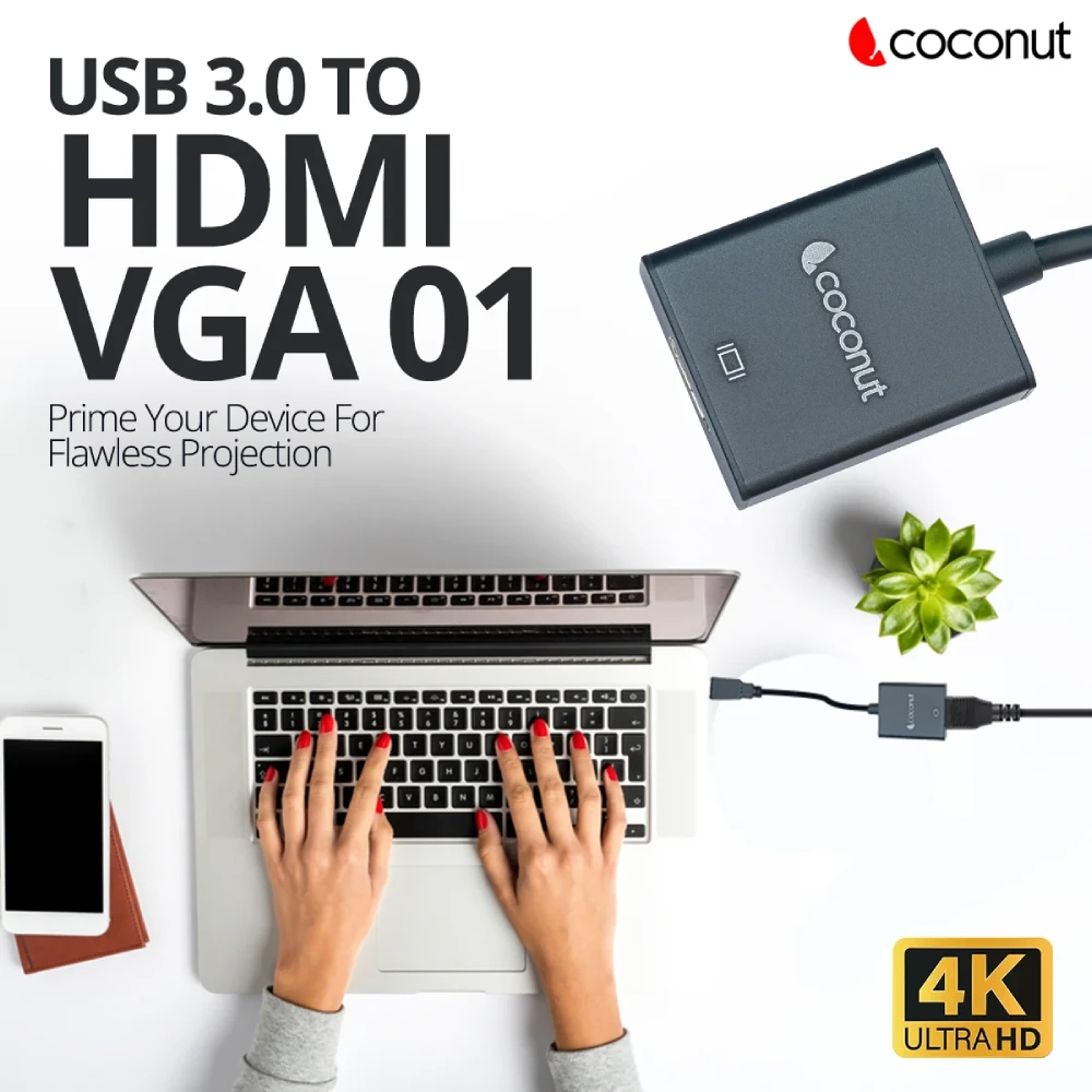 Coconut USB 3.0 To HDMI Converter (Male to Female) view 3